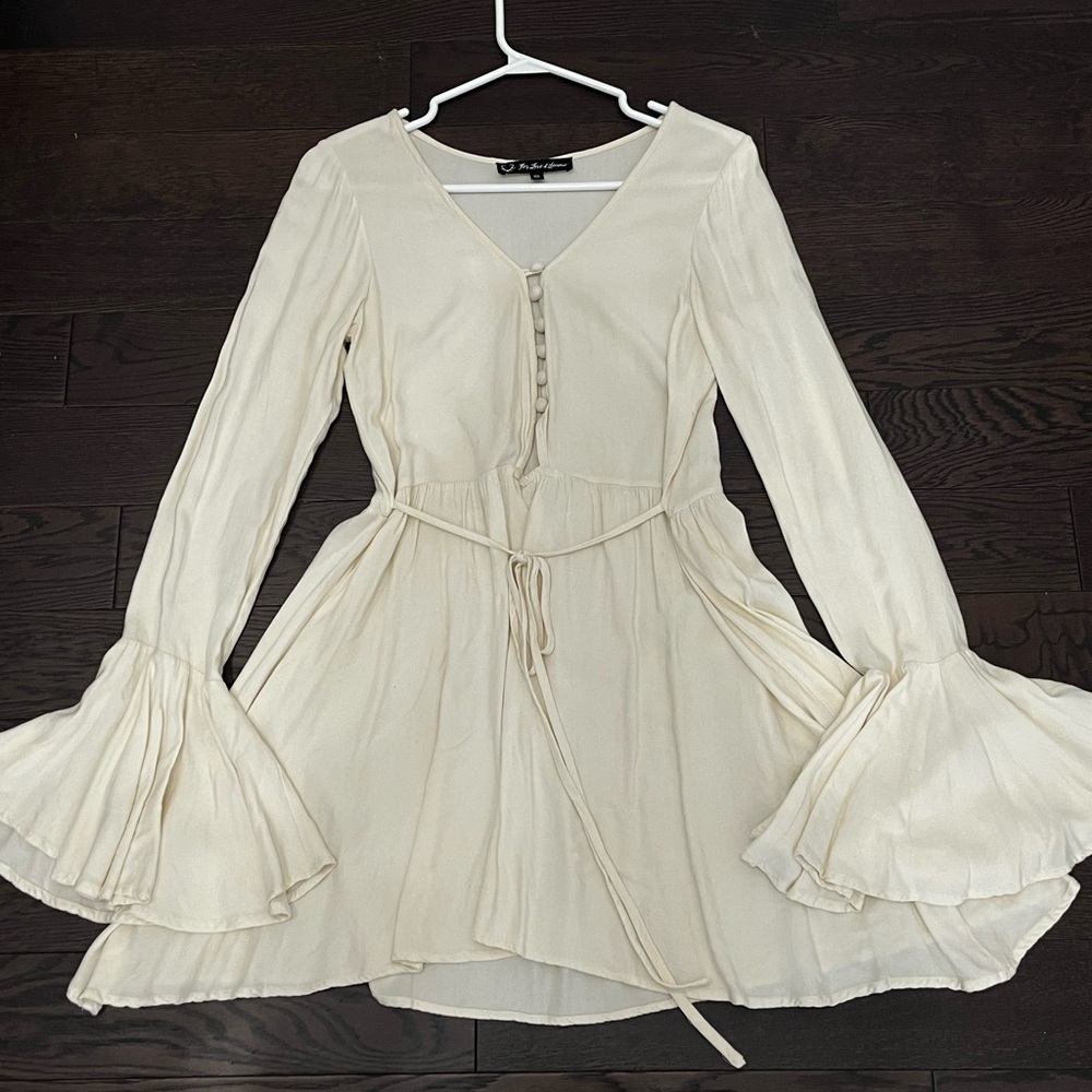 For Love & Lemons Lotus Bell Sleeve Mini Dress S.